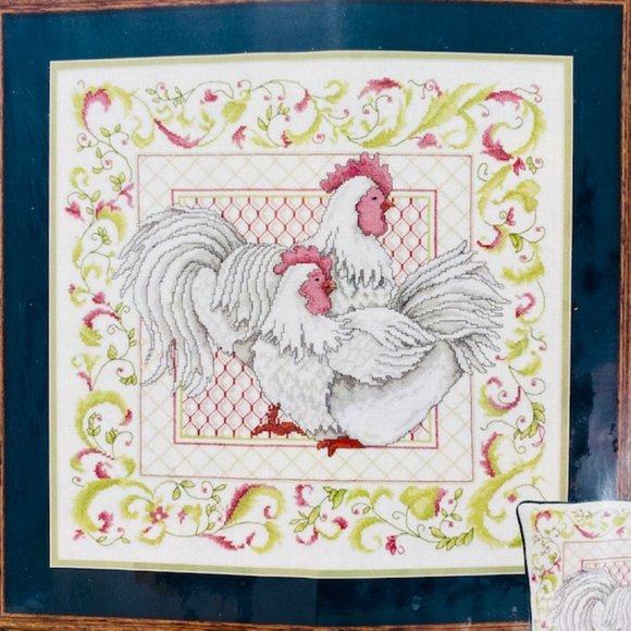 Rare Needle Treasures White Leghorns Counted Cross Stitch Kit 16" x 16" - Picture 2 of 6